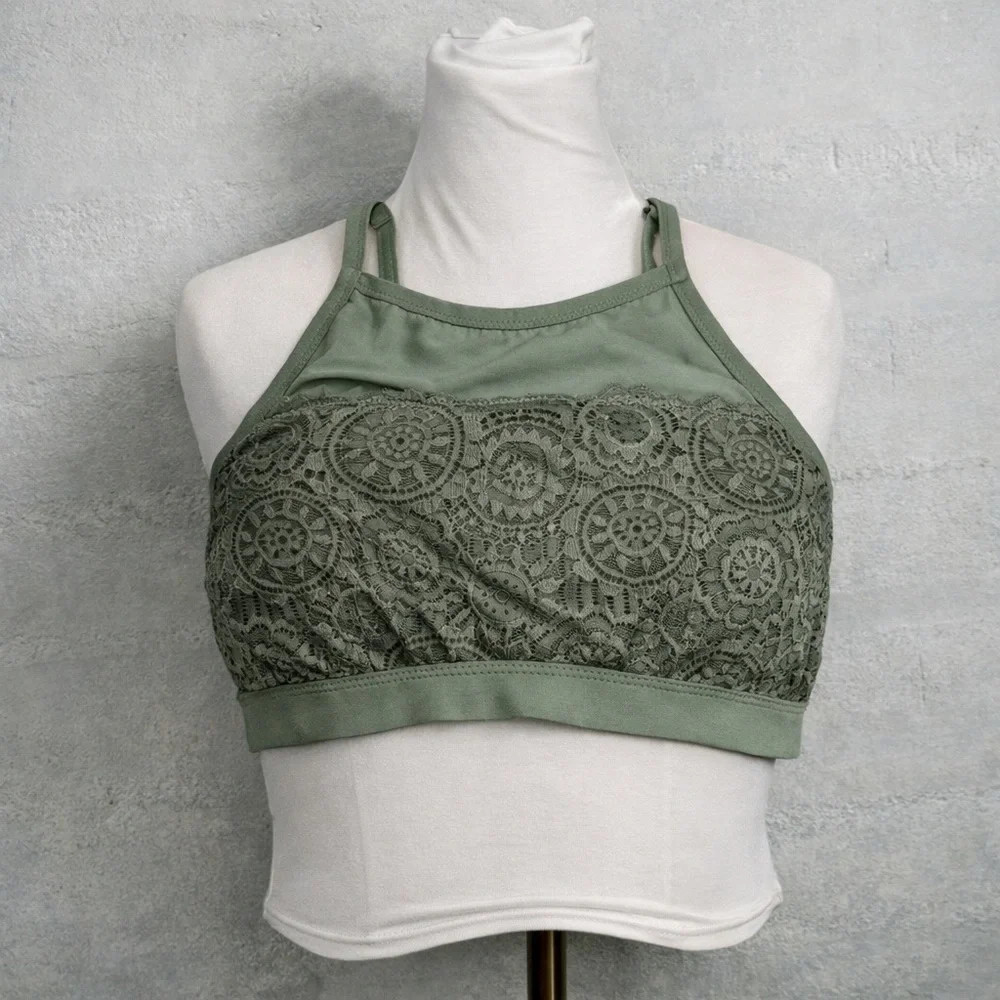Aerie olive green lace bralette L - Picture 1 of 5